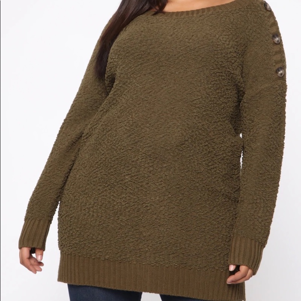 Fashion Nova Plus Sized Olive Sweater